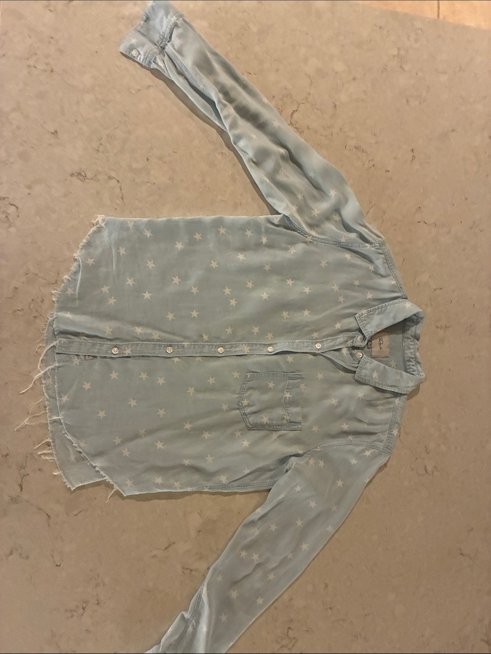 Rails Light Blue Star-Print Button-Down Shirt